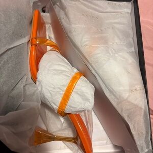 AKIRA AZALEA WANG PTAH ORANGE JELLY CHUNKY SLIP ON SANDAL Size 1010